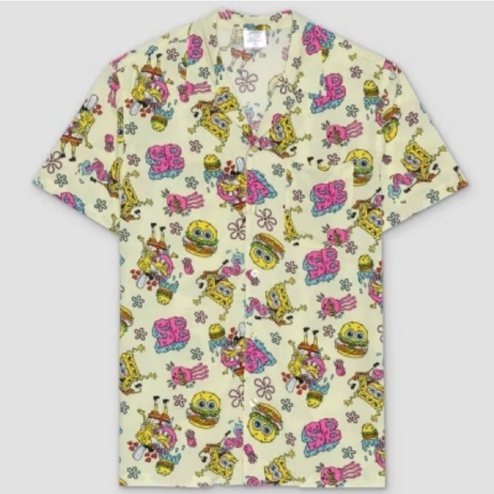 New Mens Sponge Bob SquarePants Shirt Size XXL 2XL Retro 90s Nickelodeon